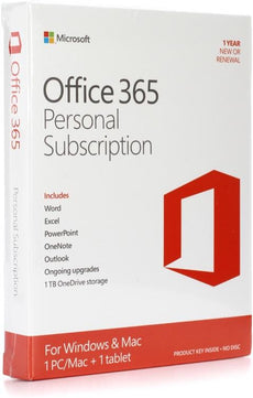 Microsoft Office 365 Personal 32/64bit 1 year subscription Medialess - 1user - Innovative Computers Limited